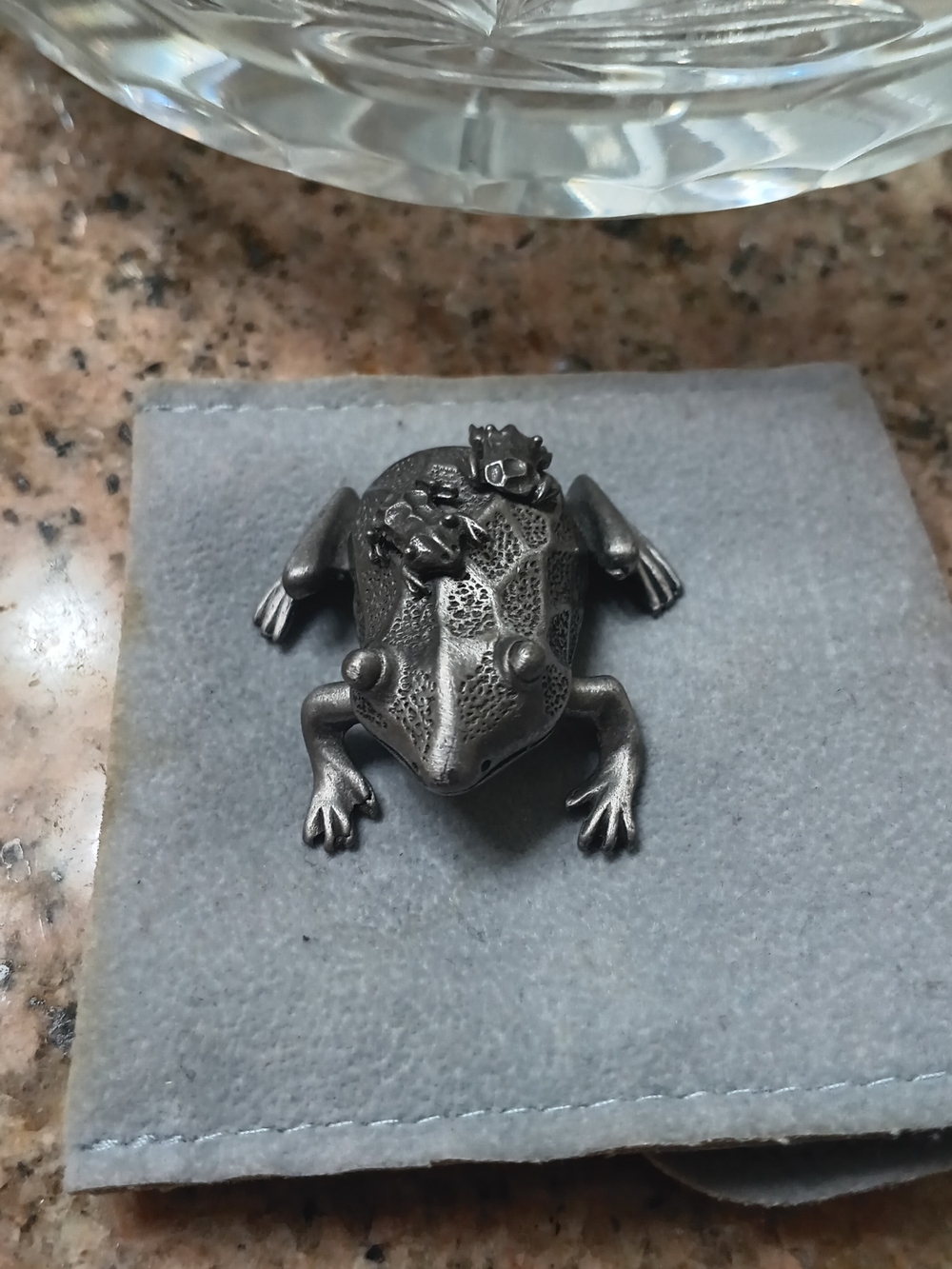 Vintage Torino Pewter Frog Stud Earring Set